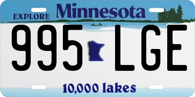 MN license plate 995LGE