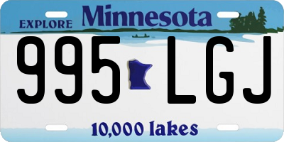 MN license plate 995LGJ