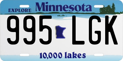 MN license plate 995LGK