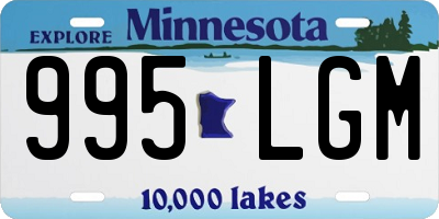 MN license plate 995LGM