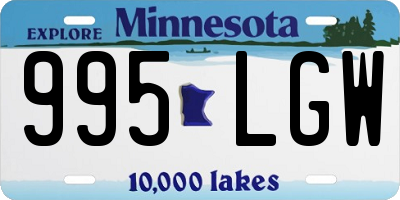 MN license plate 995LGW
