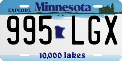 MN license plate 995LGX