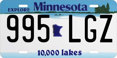 MN license plate 995LGZ