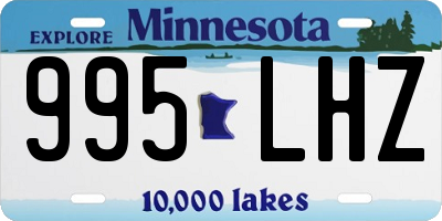 MN license plate 995LHZ