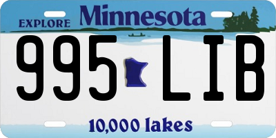 MN license plate 995LIB