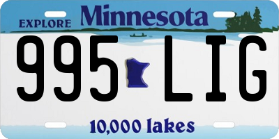 MN license plate 995LIG