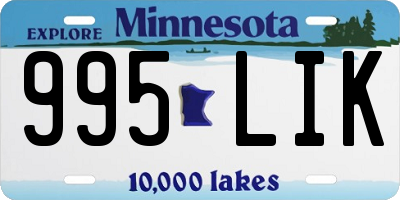 MN license plate 995LIK
