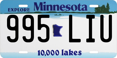 MN license plate 995LIU