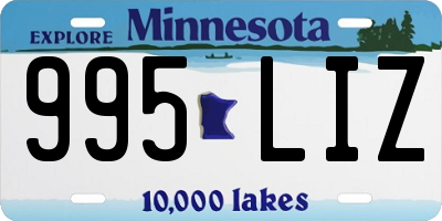 MN license plate 995LIZ