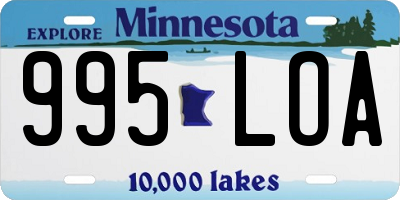 MN license plate 995LOA
