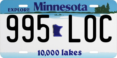 MN license plate 995LOC