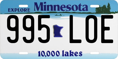 MN license plate 995LOE
