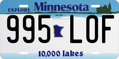 MN license plate 995LOF