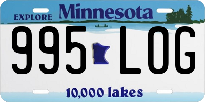 MN license plate 995LOG