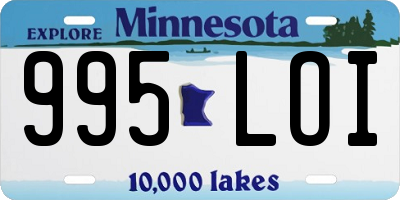 MN license plate 995LOI