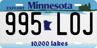 MN license plate 995LOJ