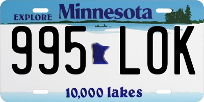 MN license plate 995LOK