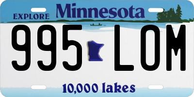 MN license plate 995LOM