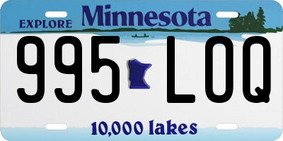 MN license plate 995LOQ