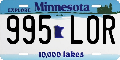 MN license plate 995LOR