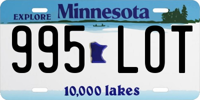 MN license plate 995LOT