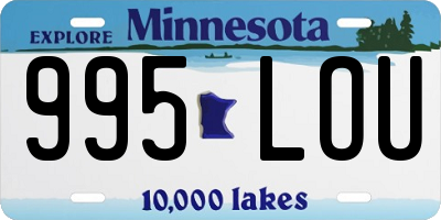 MN license plate 995LOU
