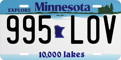 MN license plate 995LOV
