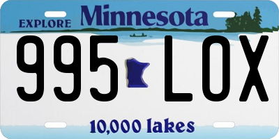 MN license plate 995LOX