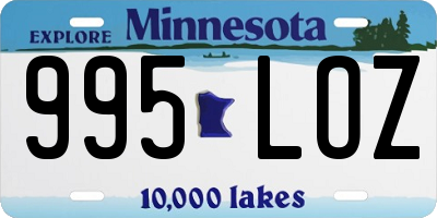 MN license plate 995LOZ