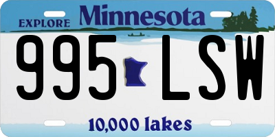 MN license plate 995LSW