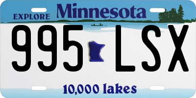 MN license plate 995LSX