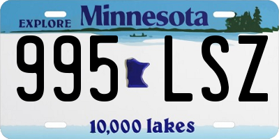 MN license plate 995LSZ