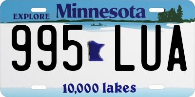 MN license plate 995LUA