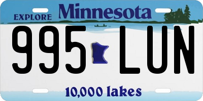 MN license plate 995LUN