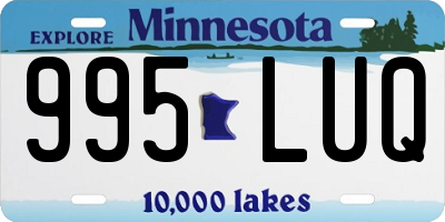 MN license plate 995LUQ