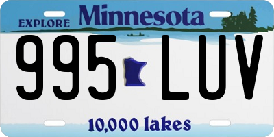 MN license plate 995LUV