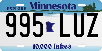 MN license plate 995LUZ