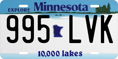 MN license plate 995LVK