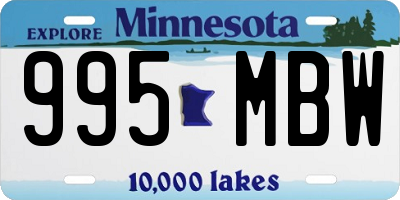 MN license plate 995MBW