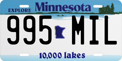 MN license plate 995MIL