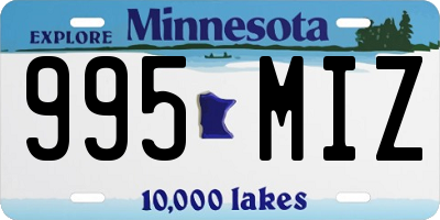 MN license plate 995MIZ