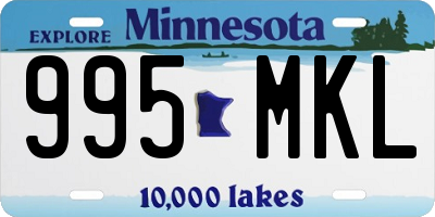 MN license plate 995MKL