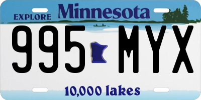 MN license plate 995MYX