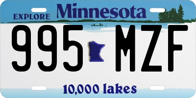 MN license plate 995MZF