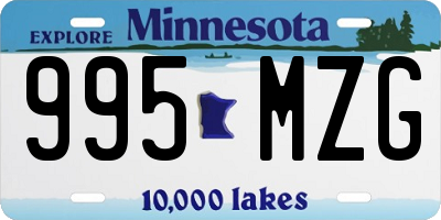 MN license plate 995MZG