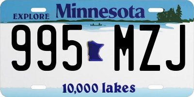 MN license plate 995MZJ