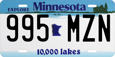 MN license plate 995MZN