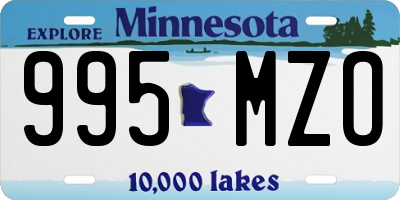 MN license plate 995MZO