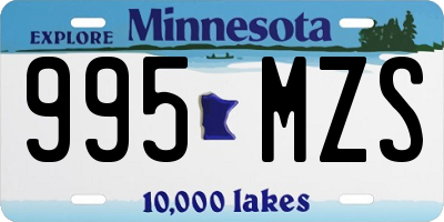 MN license plate 995MZS
