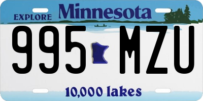MN license plate 995MZU